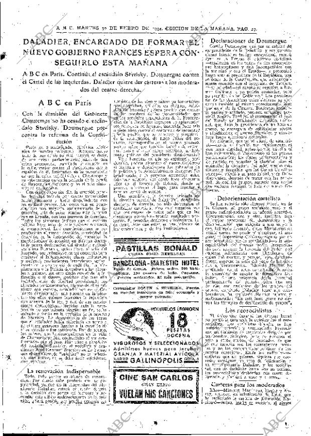 ABC MADRID 30-01-1934 página 27