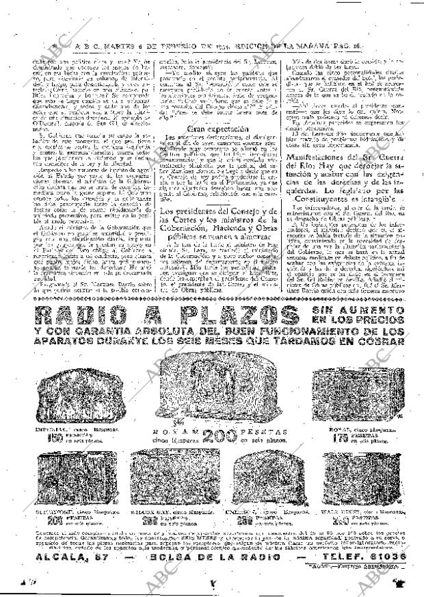 ABC MADRID 06-02-1934 página 16