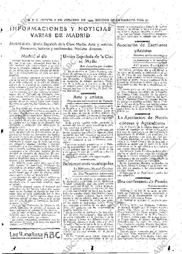 ABC MADRID 08-02-1934 página 37