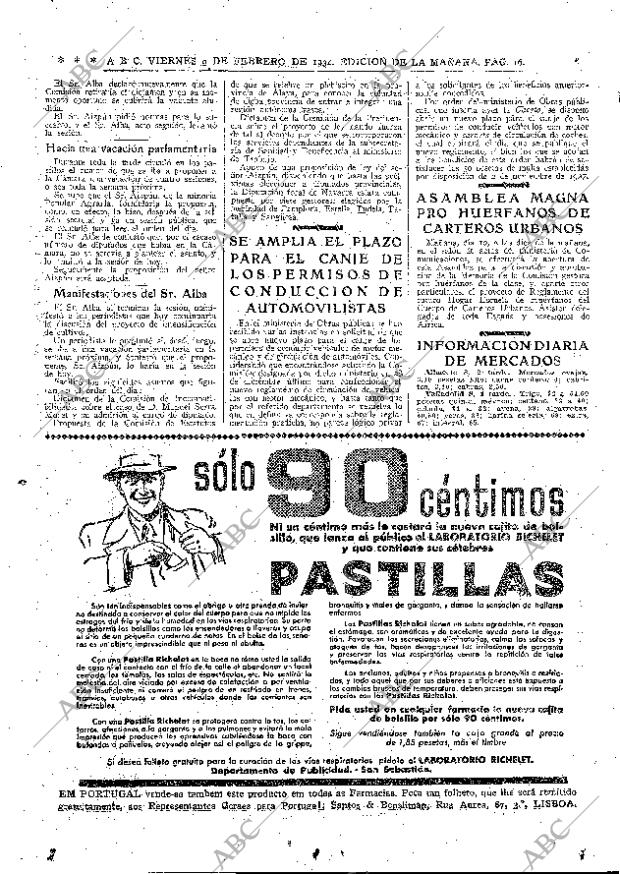 ABC MADRID 09-02-1934 página 16