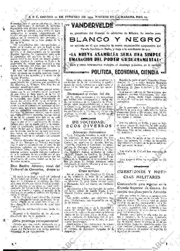 ABC MADRID 10-02-1934 página 17