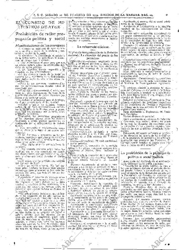 ABC MADRID 10-02-1934 página 20