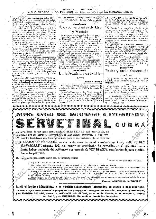 ABC MADRID 10-02-1934 página 36