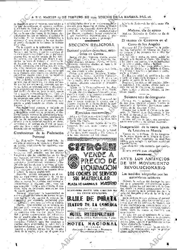 ABC MADRID 13-02-1934 página 26