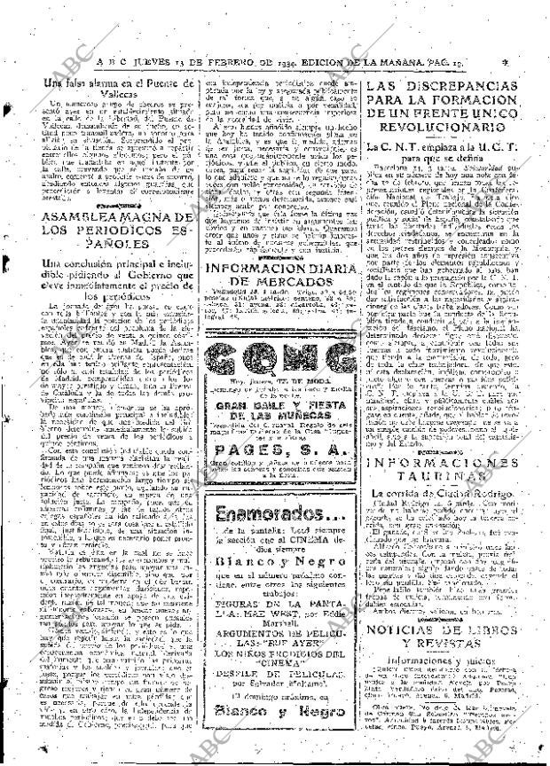 ABC MADRID 15-02-1934 página 19