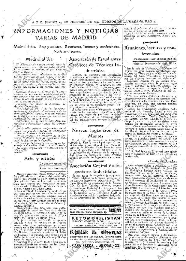 ABC MADRID 15-02-1934 página 31