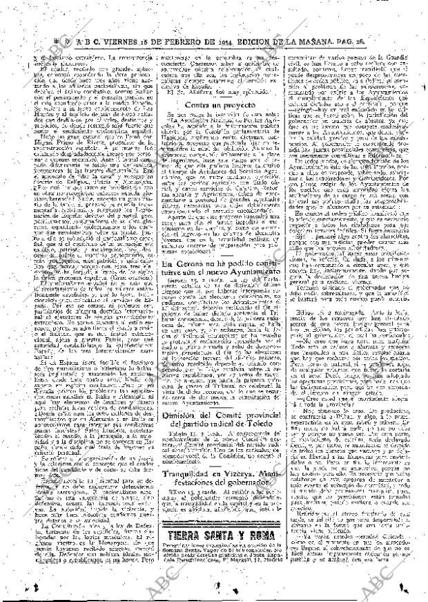 ABC MADRID 16-02-1934 página 16