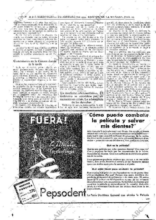 ABC MADRID 21-02-1934 página 16