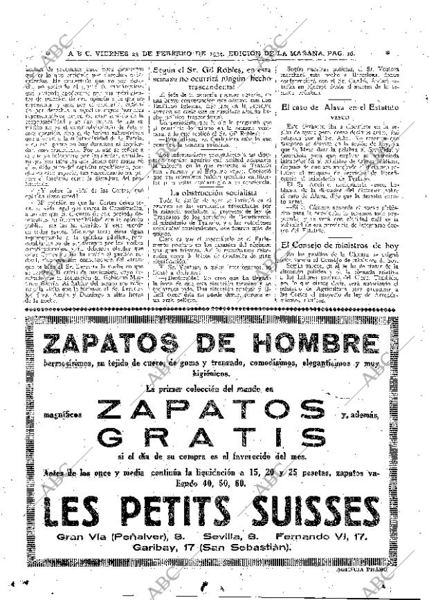 ABC MADRID 23-02-1934 página 16