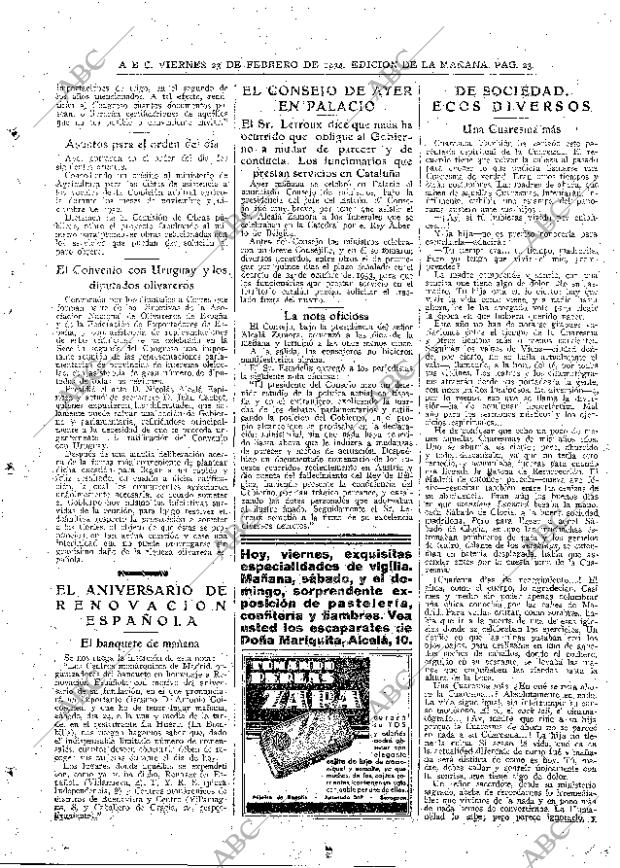 ABC MADRID 23-02-1934 página 23