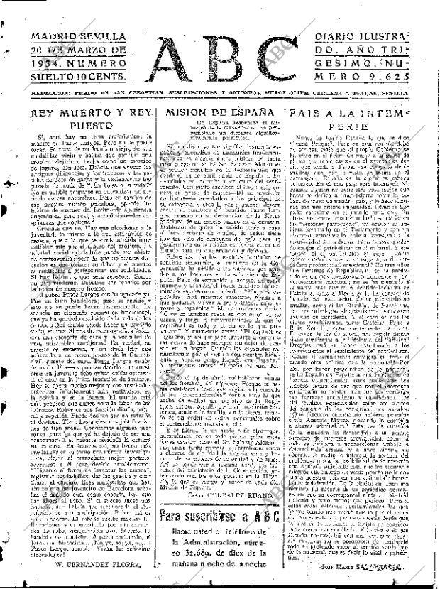 ABC SEVILLA 20-03-1934 página 1