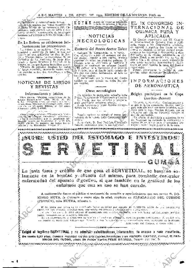 ABC MADRID 03-04-1934 página 20