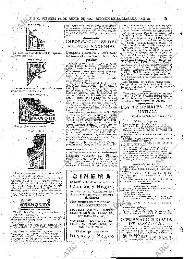 ABC MADRID 13-04-1934 página 20