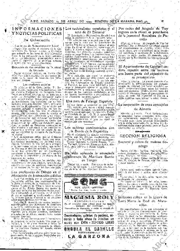 ABC MADRID 14-04-1934 página 31