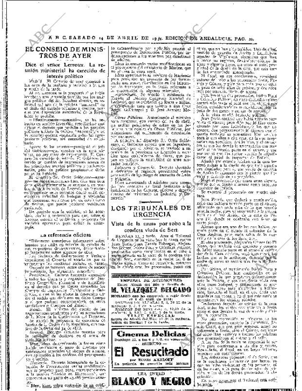 ABC SEVILLA 14-04-1934 página 20