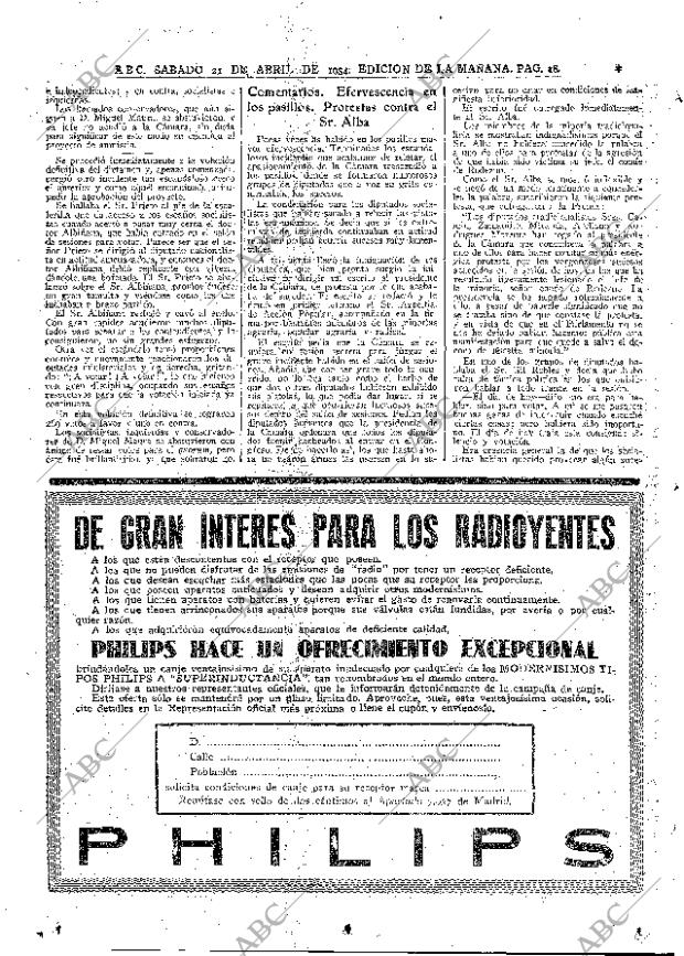 ABC MADRID 21-04-1934 página 18