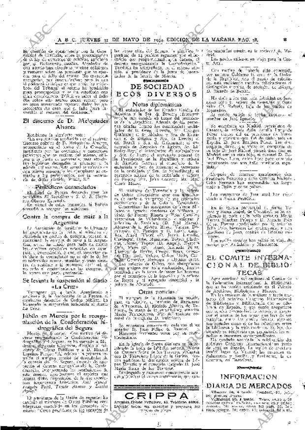 ABC MADRID 31-05-1934 página 16
