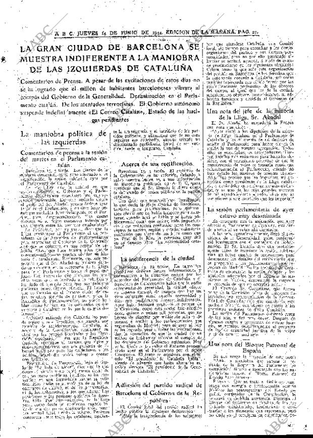 ABC MADRID 14-06-1934 página 27