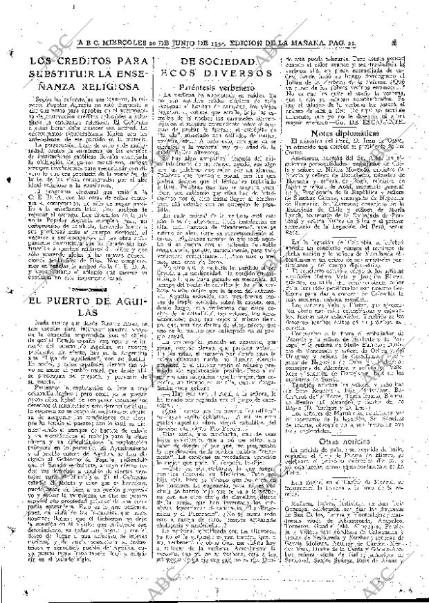 ABC MADRID 20-06-1934 página 21