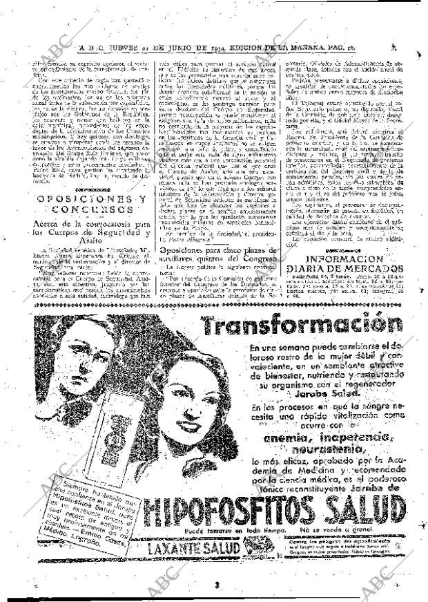 ABC MADRID 21-06-1934 página 16