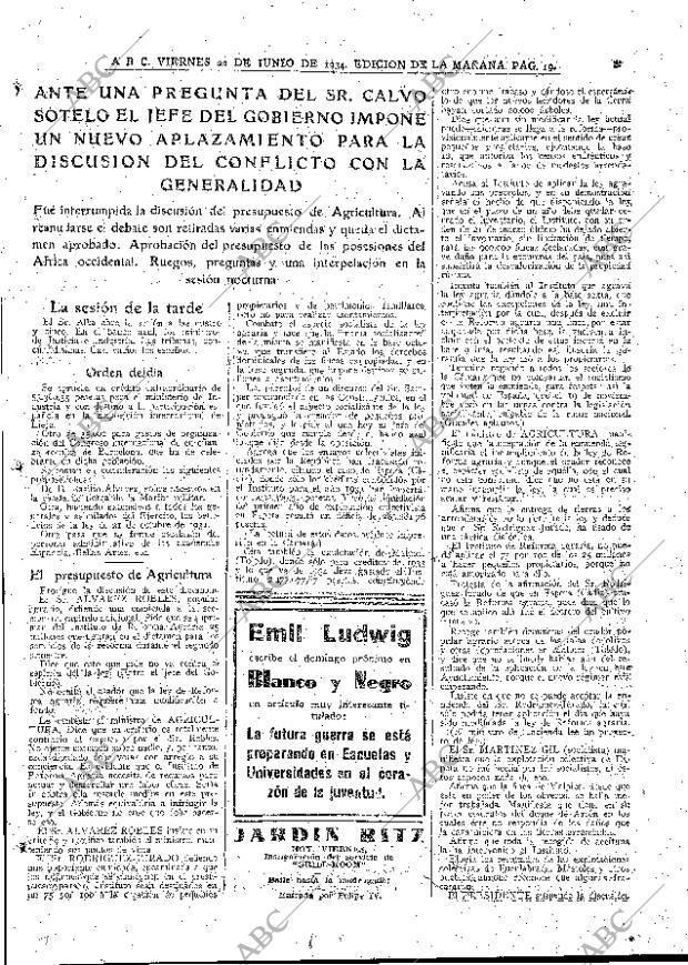 ABC MADRID 22-06-1934 página 19