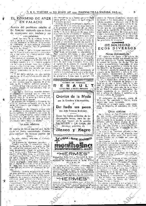 ABC MADRID 22-06-1934 página 27