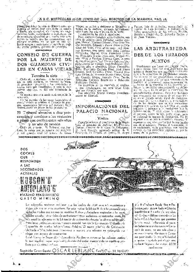 ABC MADRID 27-06-1934 página 16