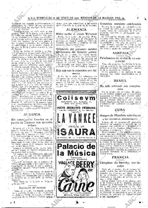 ABC MADRID 27-06-1934 página 34