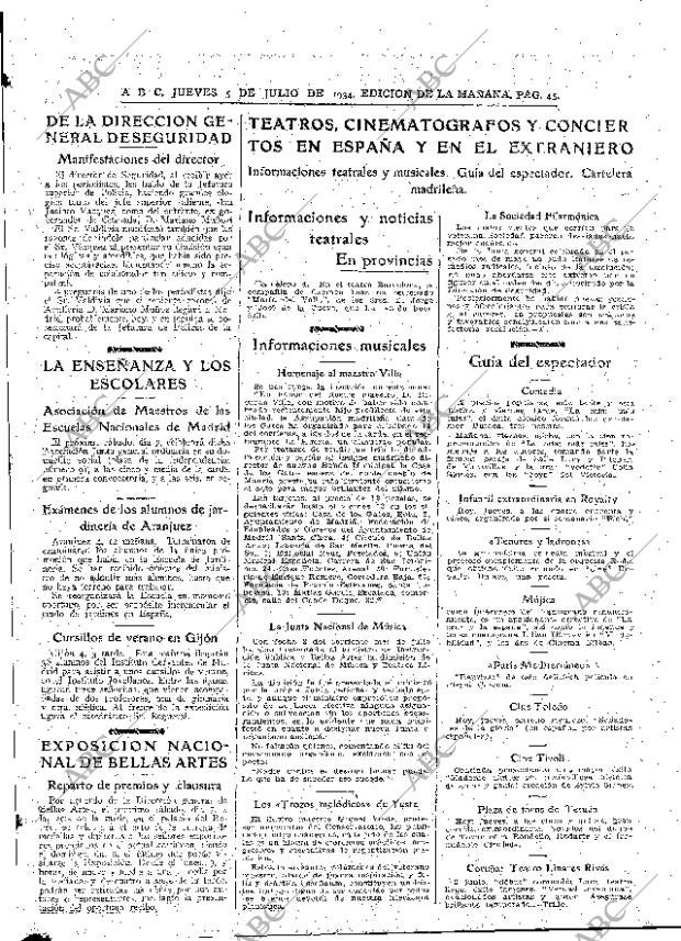 ABC MADRID 05-07-1934 página 45
