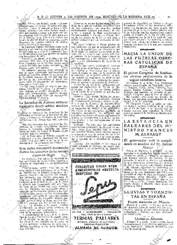 ABC MADRID 09-08-1934 página 20