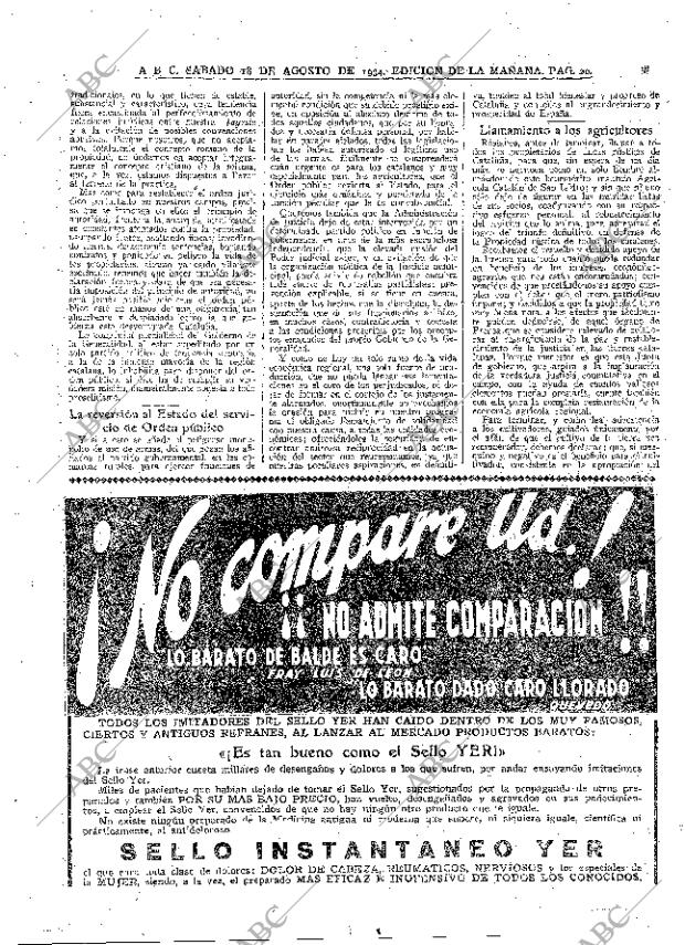 ABC MADRID 18-08-1934 página 20