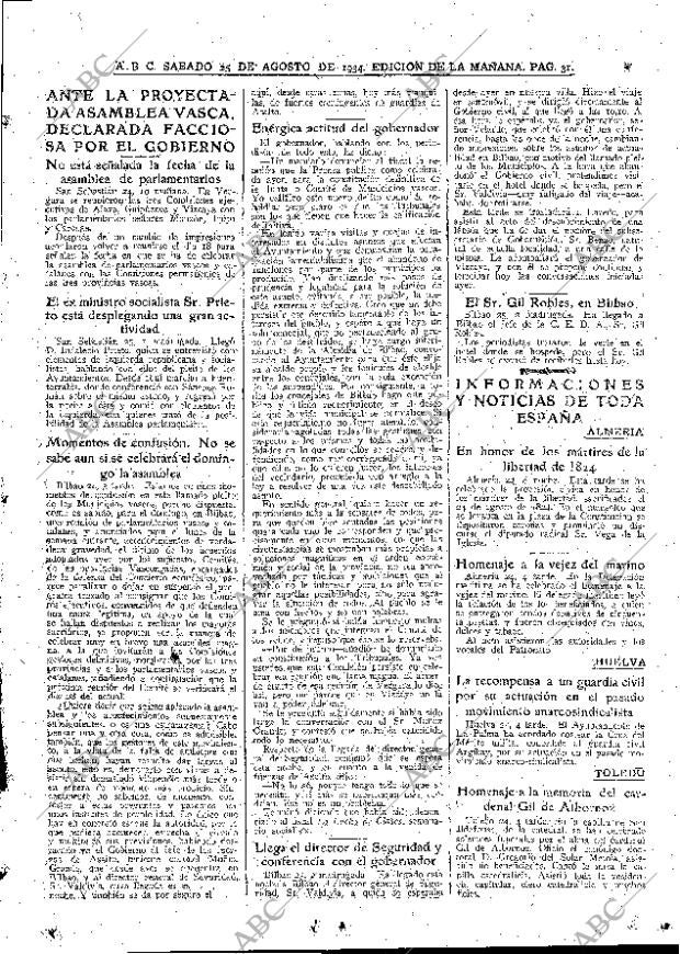 ABC MADRID 25-08-1934 página 31