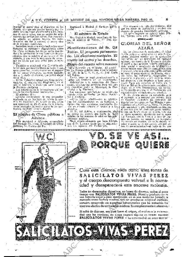 ABC MADRID 31-08-1934 página 16