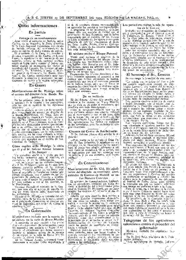 ABC MADRID 13-09-1934 página 21
