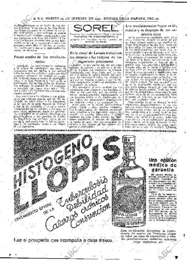 ABC MADRID 23-10-1934 página 20