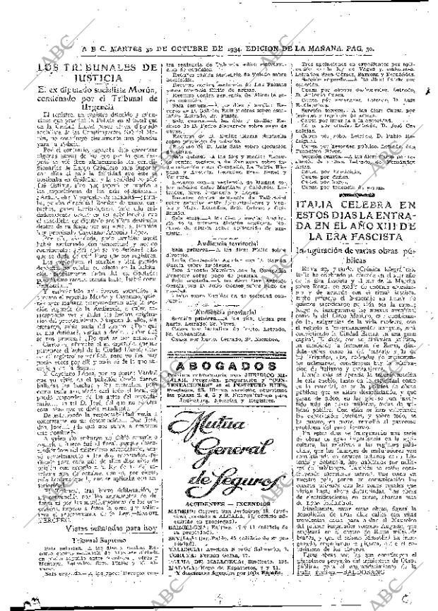 ABC MADRID 30-10-1934 página 30