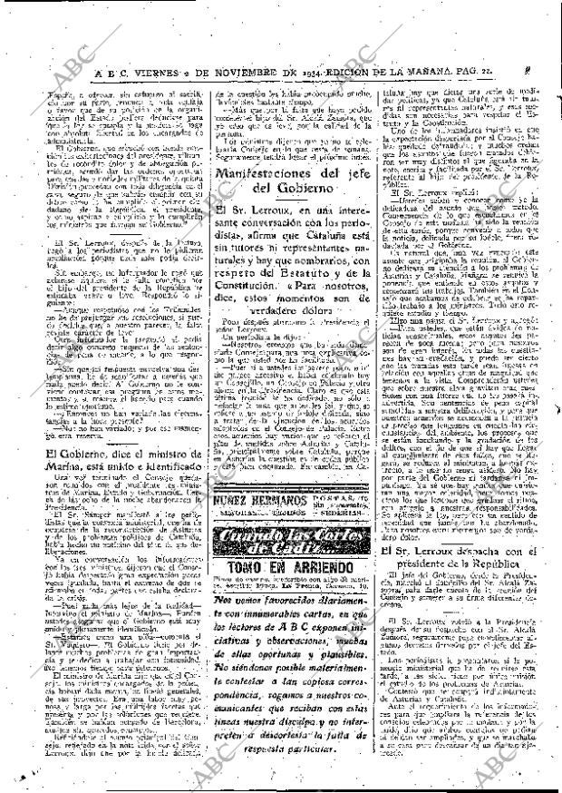 ABC MADRID 02-11-1934 página 22