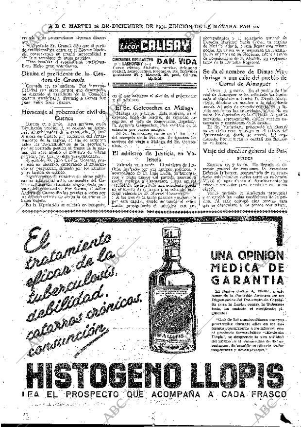 ABC MADRID 18-12-1934 página 20