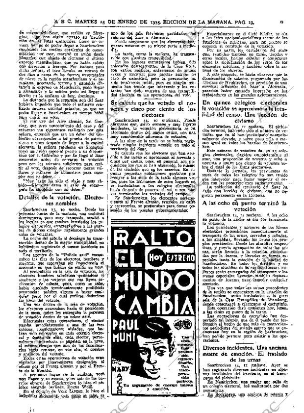 ABC MADRID 15-01-1935 página 19