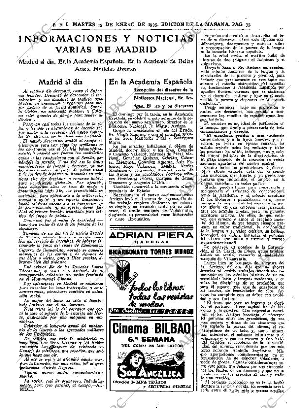 ABC MADRID 15-01-1935 página 33