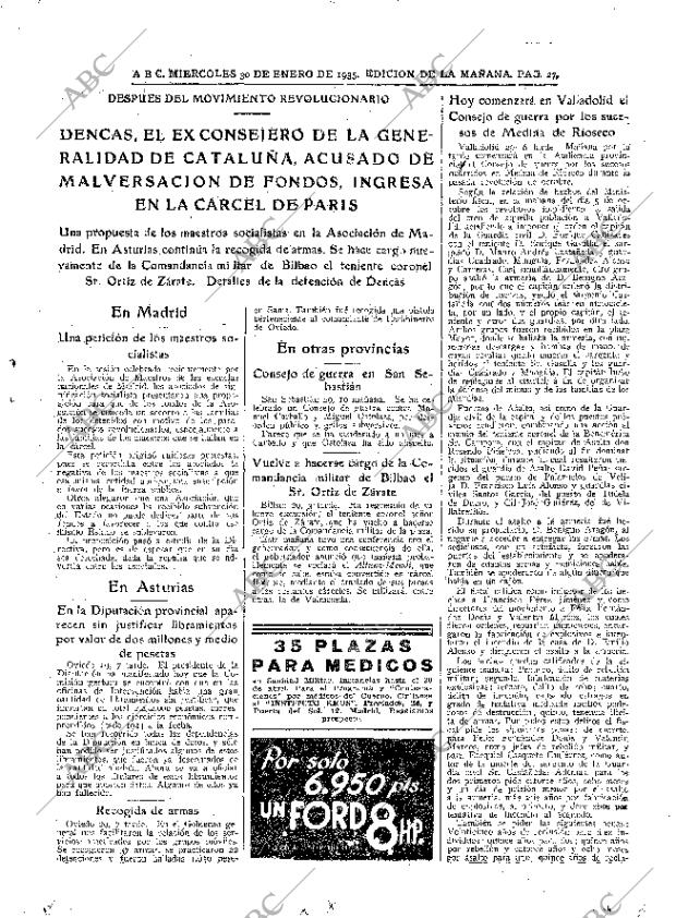 ABC MADRID 30-01-1935 página 27