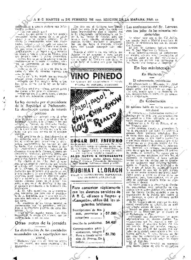 ABC MADRID 19-02-1935 página 17