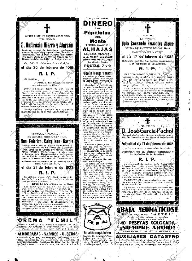 ABC MADRID 19-02-1935 página 58