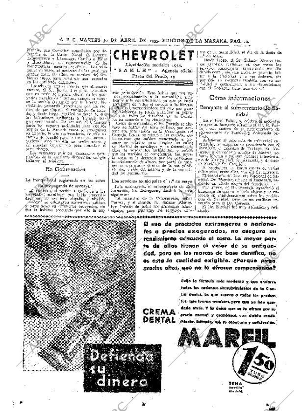 ABC MADRID 30-04-1935 página 16