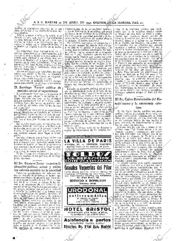 ABC MADRID 30-04-1935 página 21