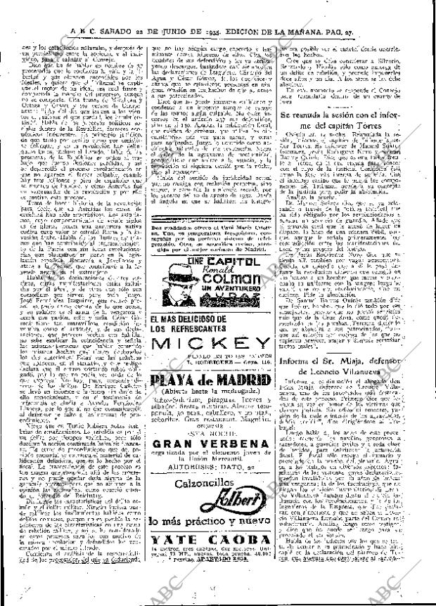 ABC MADRID 22-06-1935 página 27