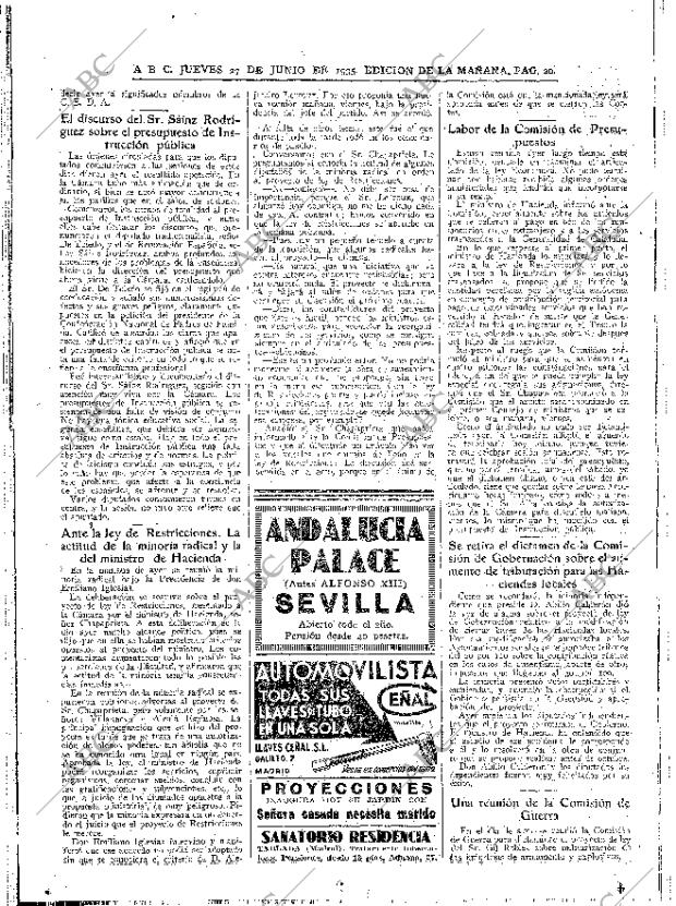 ABC MADRID 27-06-1935 página 20