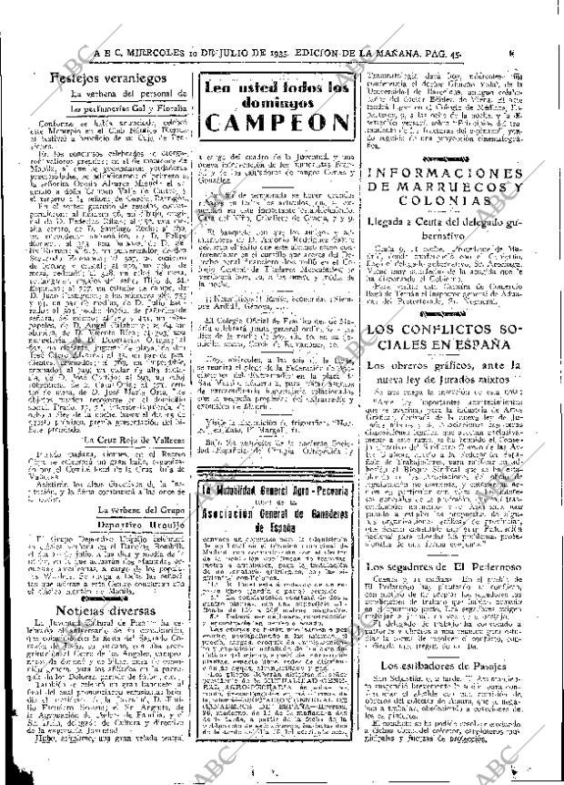 ABC MADRID 10-07-1935 página 45