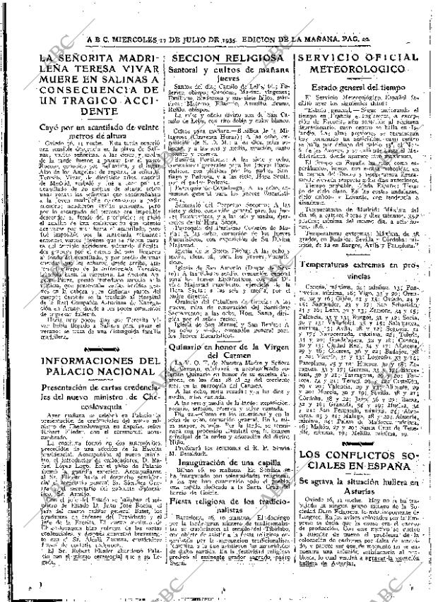 ABC MADRID 17-07-1935 página 20