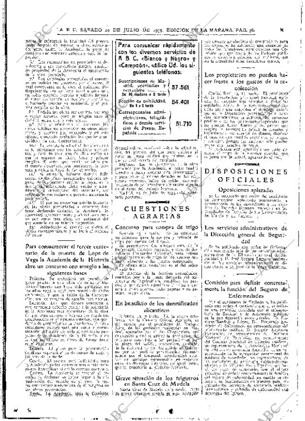 ABC MADRID 20-07-1935 página 36